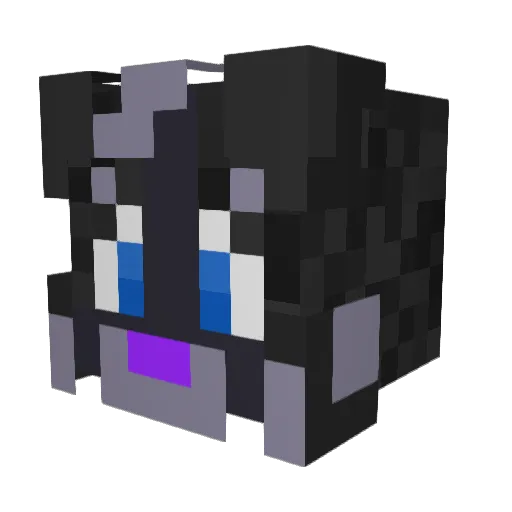 DenaliColliePup Minecraft avatar head, 3D render