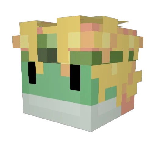 Denchizo Minecraft avatar head, 3D render