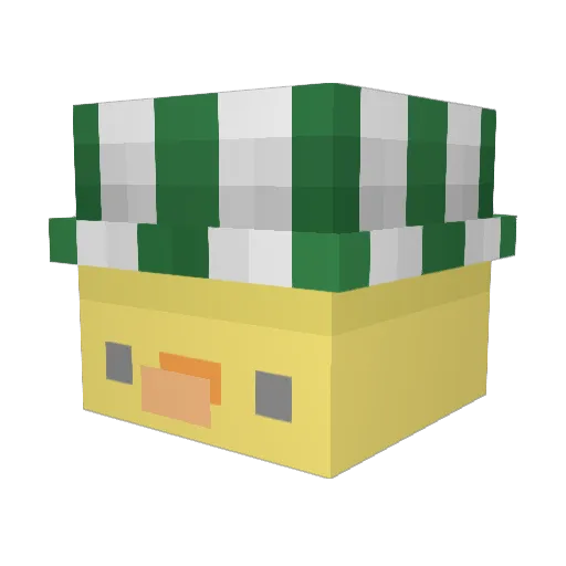 Denda0 Minecraft avatar head, 3D render