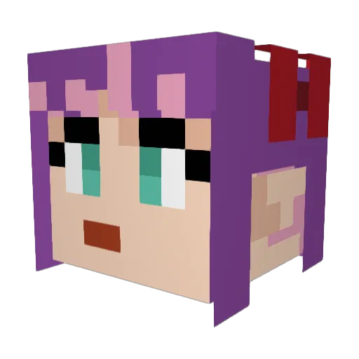 Dendesu Minecraft avatar head, 3D render