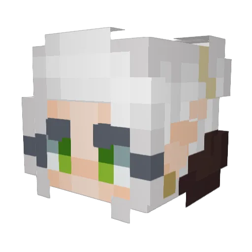 Dendroaspis_ Minecraft avatar head, 3D render