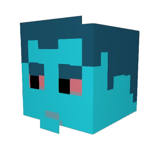 Dendy42 Minecraft avatar head, 3D render