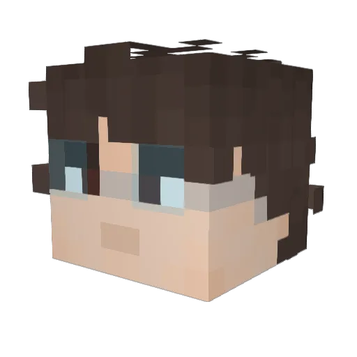 Denelto Minecraft avatar head, 3D render