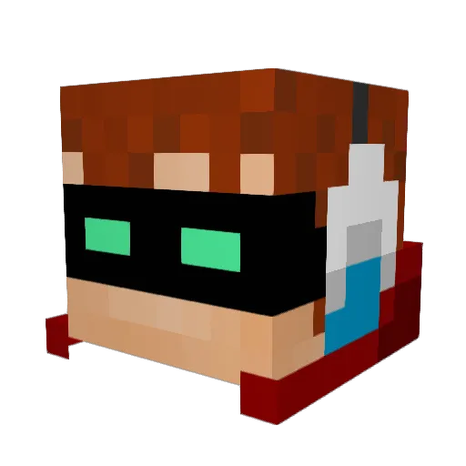 Denememail Minecraft avatar head, 3D render