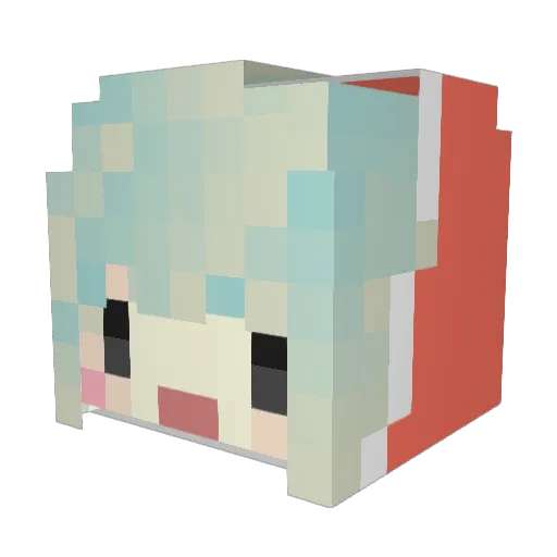 Deng_tw Minecraft avatar head, 3D render