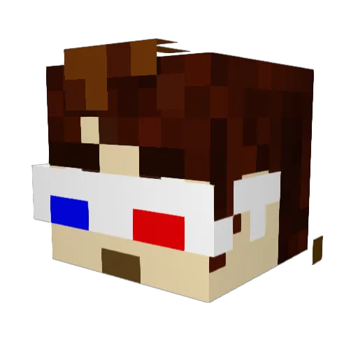 DengueJ Minecraft avatar head, 3D render