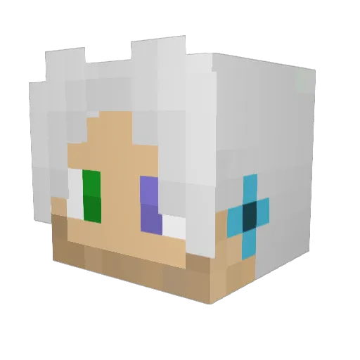 DeniBoo Minecraft avatar head, 3D render