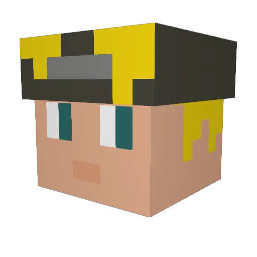 DeniellePinto Minecraft avatar head, 3D render