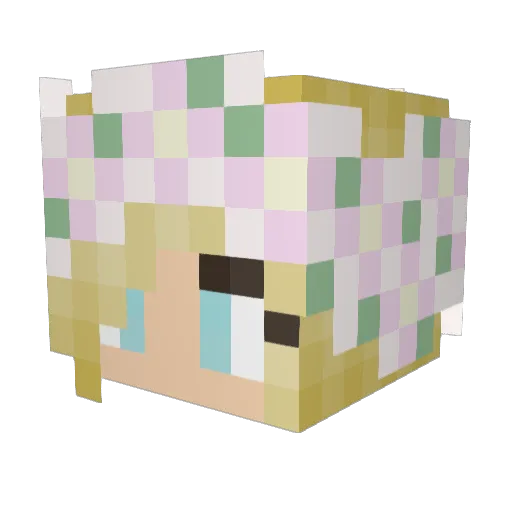 Deniixu Minecraft avatar head, 3D render