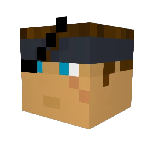 DenimSnake Minecraft avatar head, 3D render