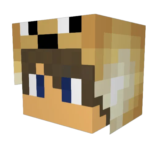 Denimed Minecraft avatar head, 3D render