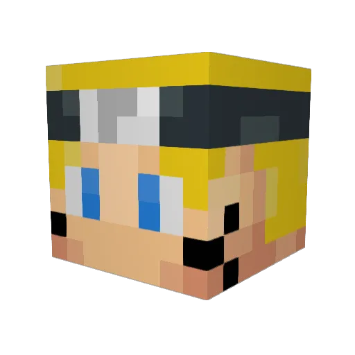 DeniorYang Minecraft avatar head, 3D render