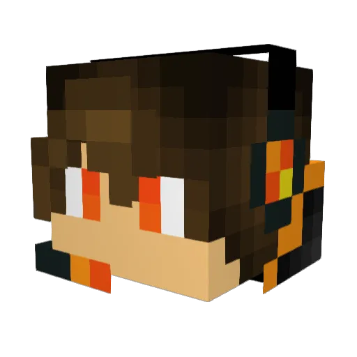 Deniq Minecraft avatar head, 3D render