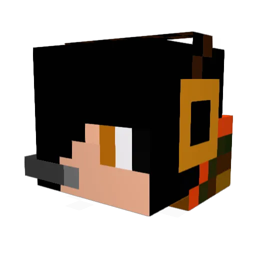DenisAMD Minecraft avatar head, 3D render