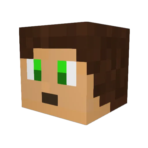 DenisTime Minecraft avatar head, 3D render