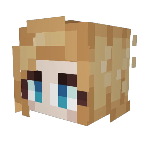 Denise_________ Minecraft avatar head, 3D render