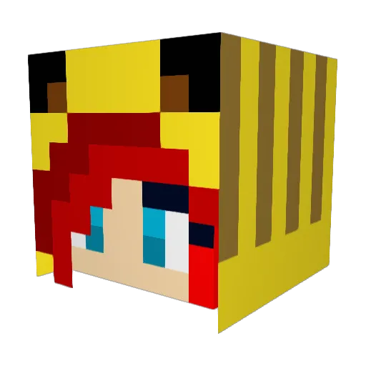 Denishamk Minecraft avatar head, 3D render