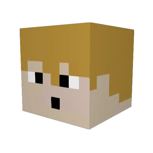 Denisssss Minecraft avatar head, 3D render