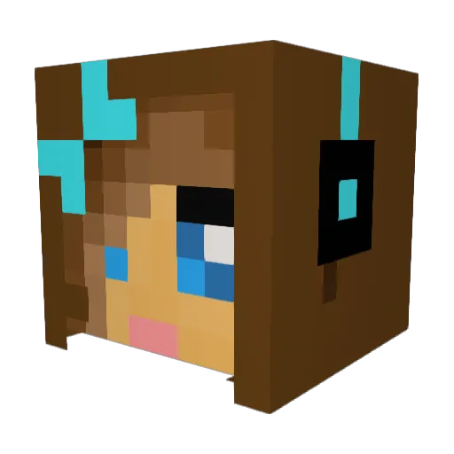 Denistella Minecraft avatar head, 3D render
