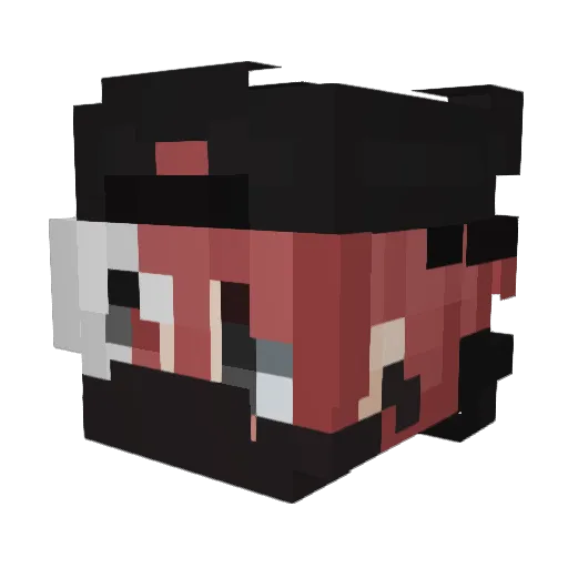 Denisu_san Minecraft avatar head, 3D render