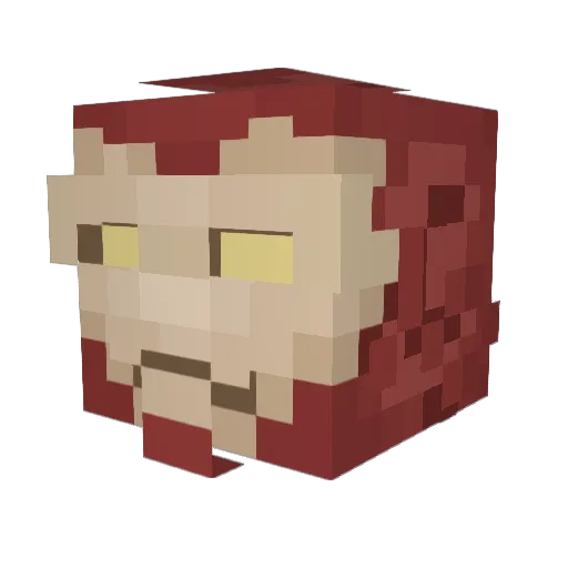 DeniuXV Minecraft avatar head, 3D render