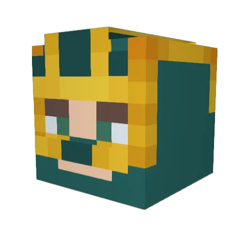 Denji_man Minecraft avatar head, 3D render