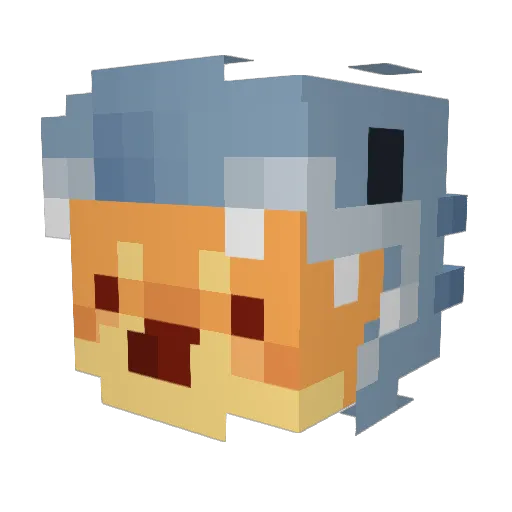 Denk3ell Minecraft avatar head, 3D render