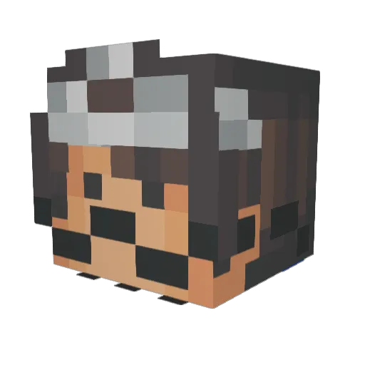 Dennistriel Minecraft avatar head, 3D render