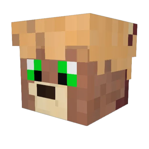 Dennron Minecraft avatar head, 3D render