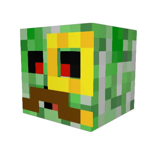 Dennse Minecraft avatar head, 3D render