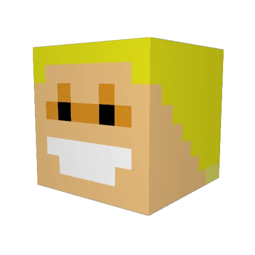 Denny68 Minecraft avatar head, 3D render