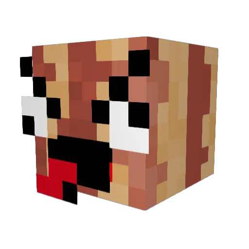 DennyD Minecraft avatar head, 3D render