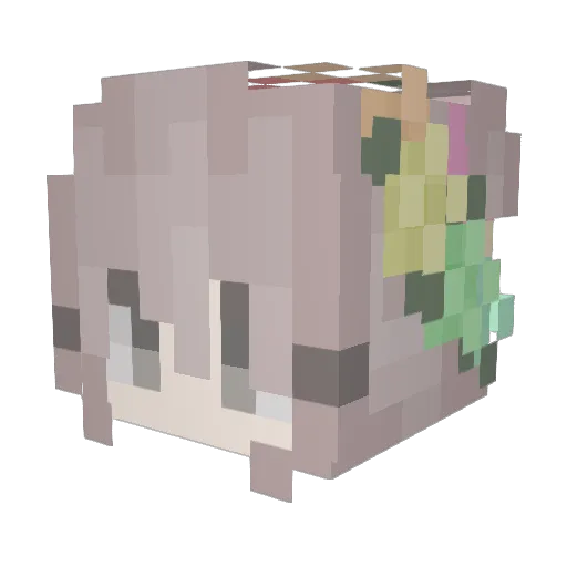 Denotive_Heart Minecraft avatar head, 3D render