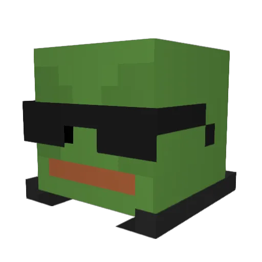 DenrenDs Minecraft avatar head, 3D render