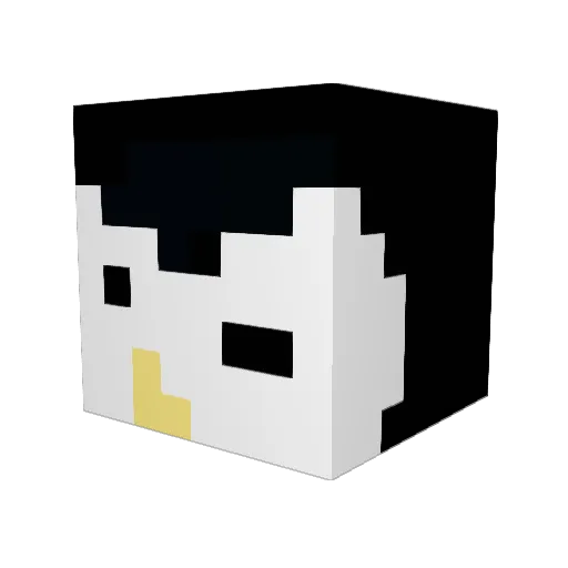 DenslyAsian Minecraft avatar head, 3D render