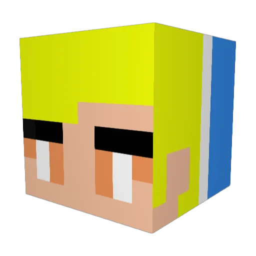 Densoboy Minecraft avatar head, 3D render