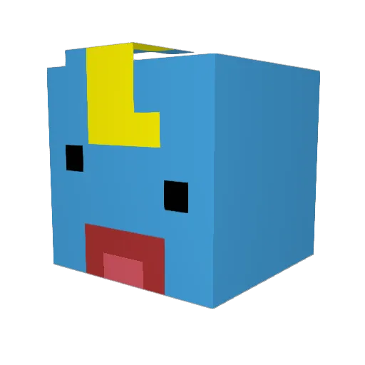Denstruction Minecraft avatar head, 3D render