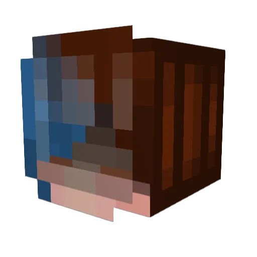Densuki Minecraft avatar head, 3D render