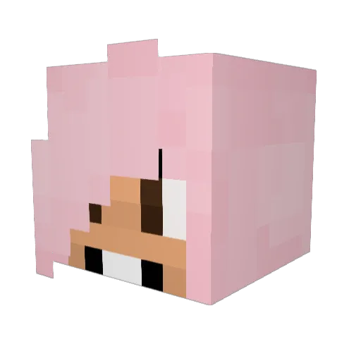Densyg Minecraft avatar head, 3D render
