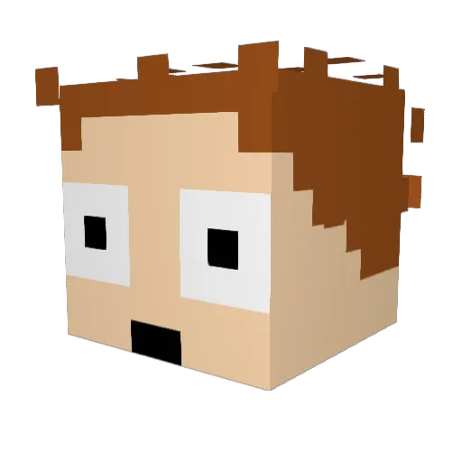 Dentament Minecraft avatar head, 3D render