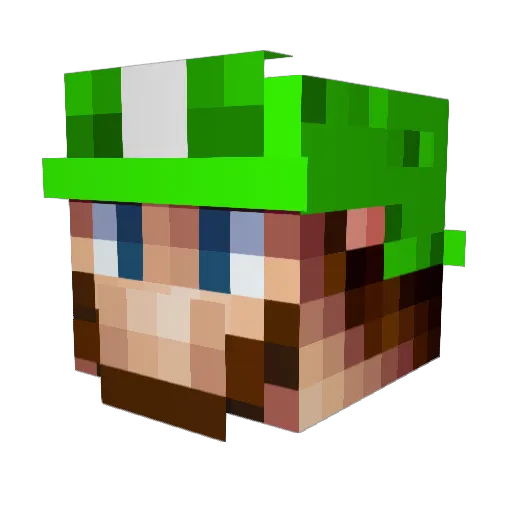 Dentrimak Minecraft avatar head, 3D render