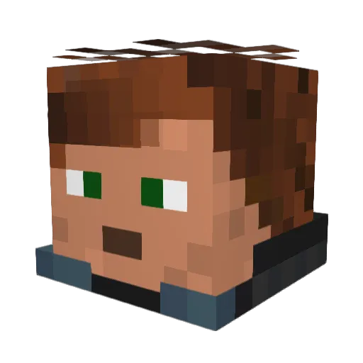 Denv_06 Minecraft avatar head, 3D render