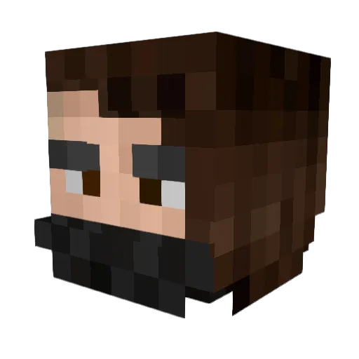 DenveMerc Minecraft avatar head, 3D render