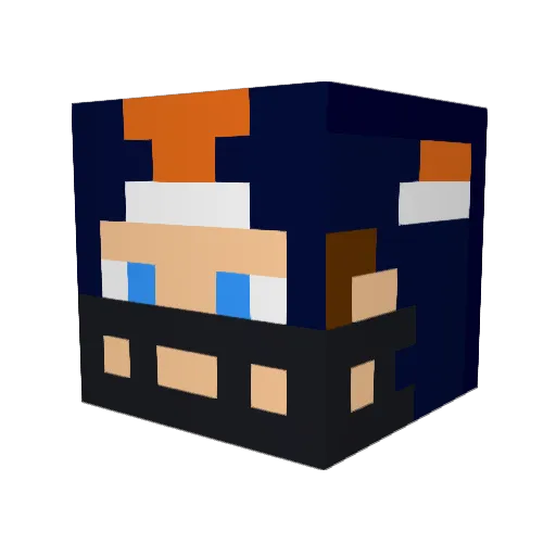 DenverBronzios Minecraft avatar head, 3D render