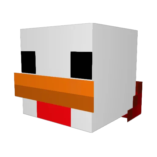 Denwako Minecraft avatar head, 3D render