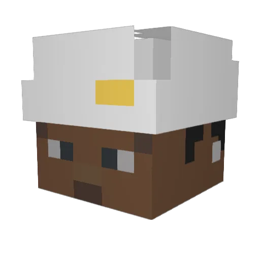 DenyFili Minecraft avatar head, 3D render