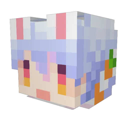 Denzule Minecraft avatar head, 3D render