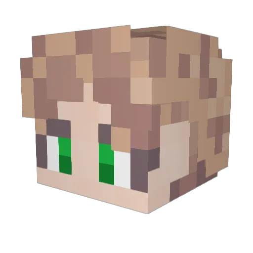 Denzxu Minecraft avatar head, 3D render