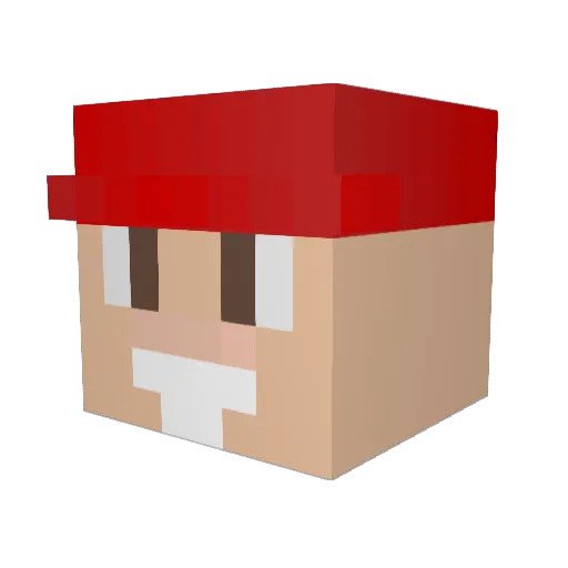 DeoWarrior Minecraft avatar head, 3D render