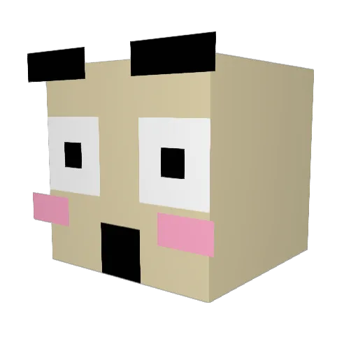 Deocalon Minecraft avatar head, 3D render